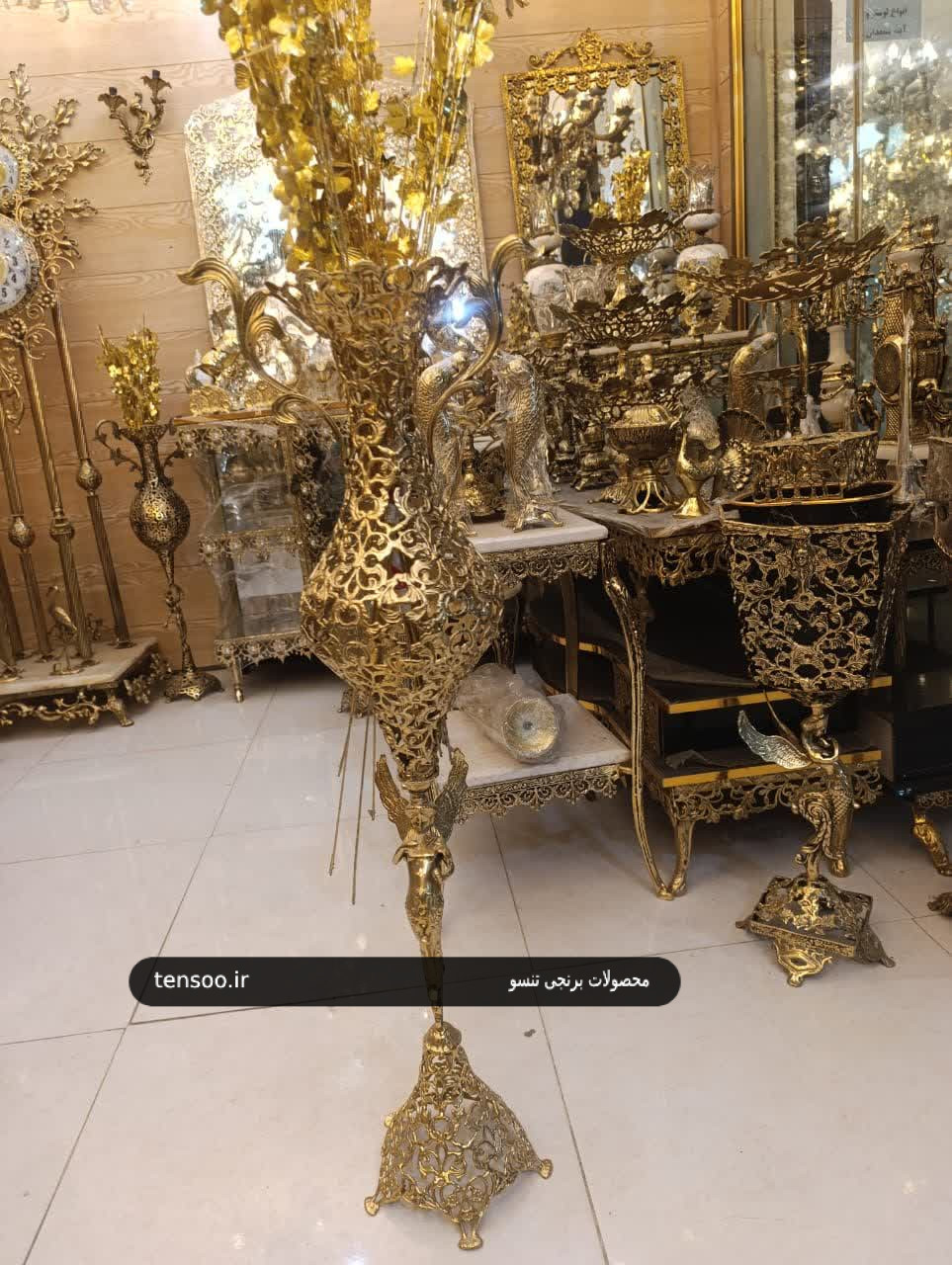 گلدان برنجی کنار سالنی مدل فرشته جدید